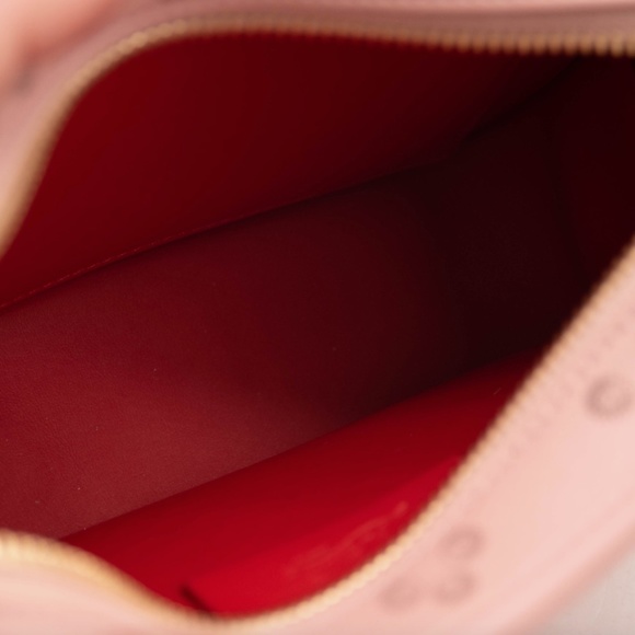 CHRISTIAN LOUBOUTIN RADIOLOUBI SMALL LEATHER CROSSBODY BAG PINK PERFORATED - Picture 5 of 12